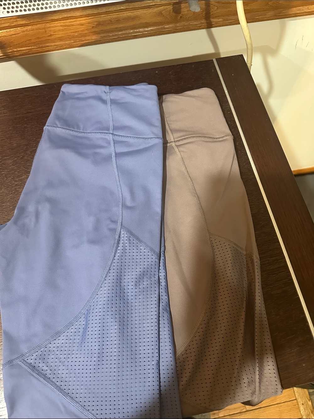 Victoria's Secret Sport 2 Pairs of Leggings - Slate Blue and Dark Tan